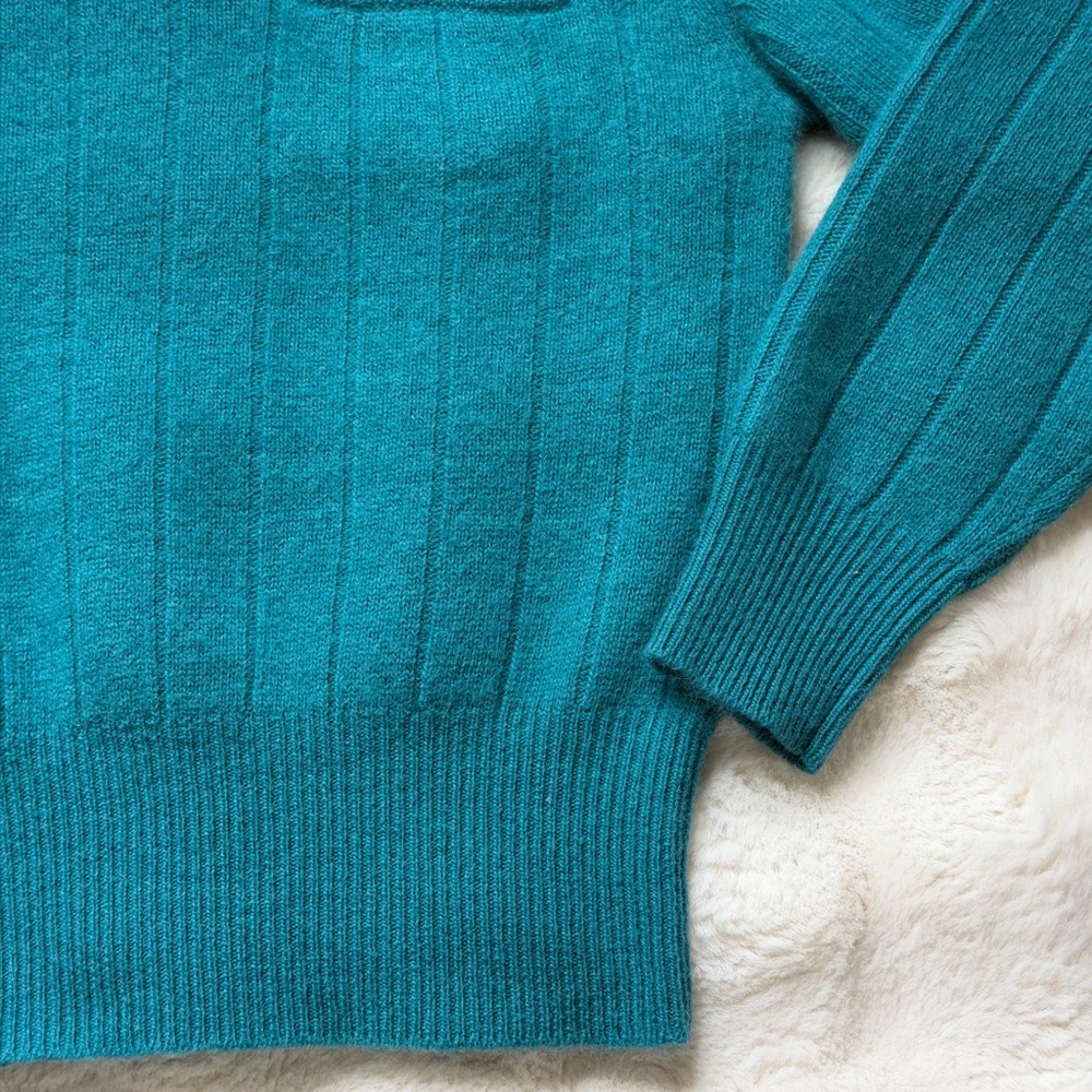 Crystal Sportswear Lambswool/Angora Blend Turquoise Vintage Sweater-M - Picture 9 of 16
